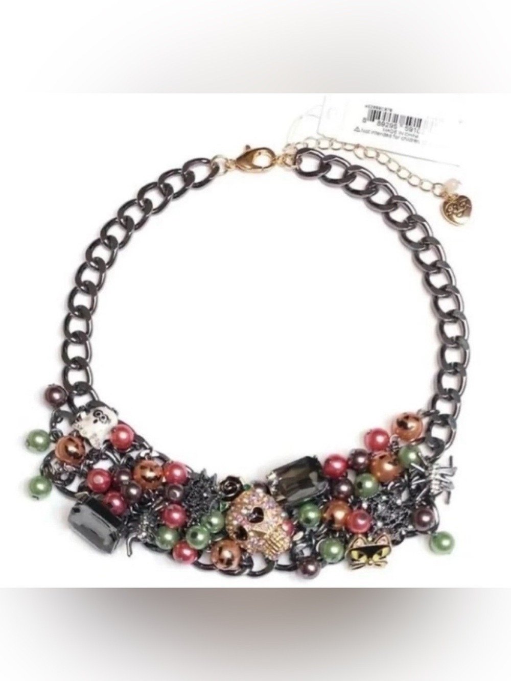 BETSEY JOHNSON Halloween 2023 Revival Retired Charm Statement Necklace NEW NWT